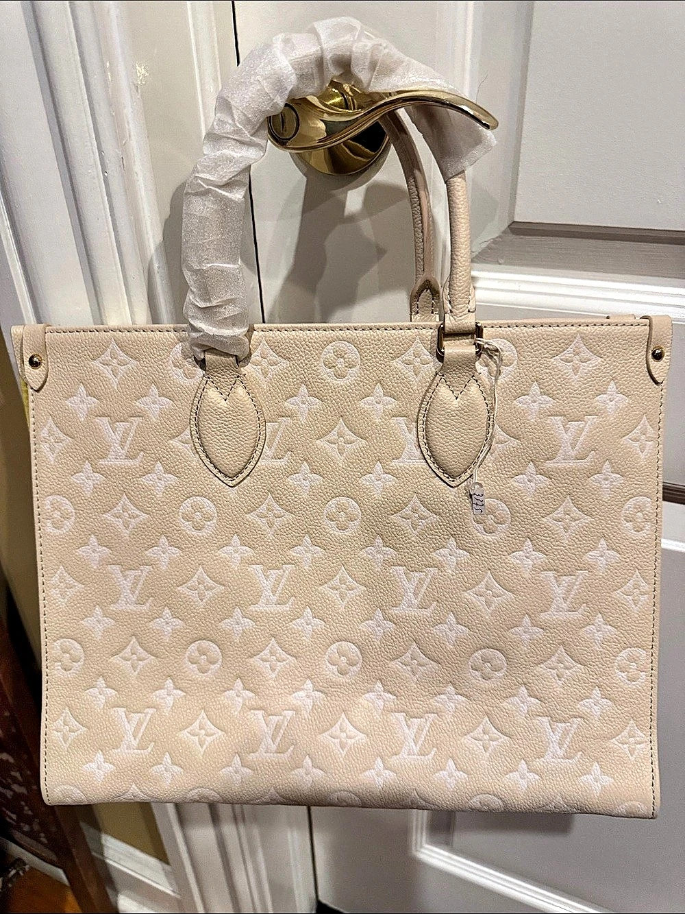 FAUX OnTheGo MM Tote in Cream Pink AND YELLOW BNWOT